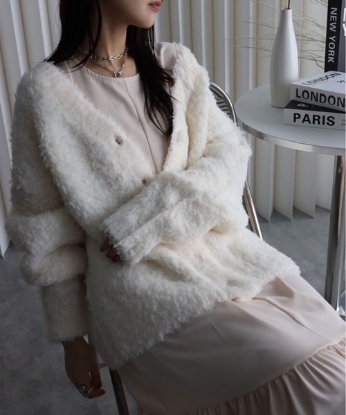 YENNA カーディガン 「テディベアカーディガン/プルオーバー」シャギー