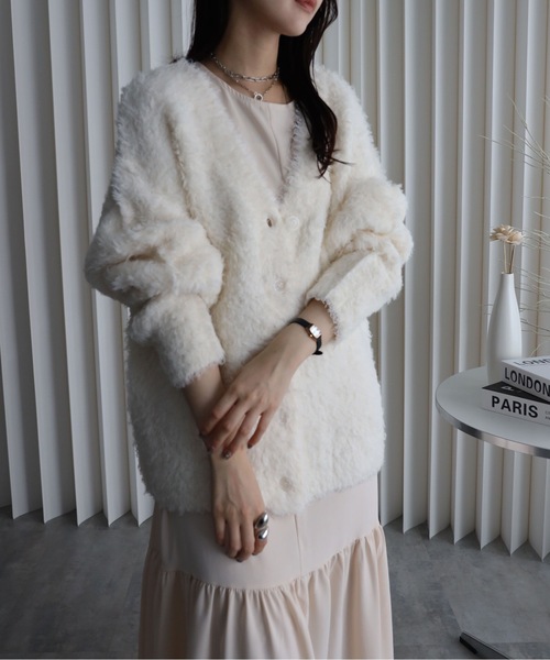 YENNA カーディガン 「テディベアカーディガン/プルオーバー」シャギー