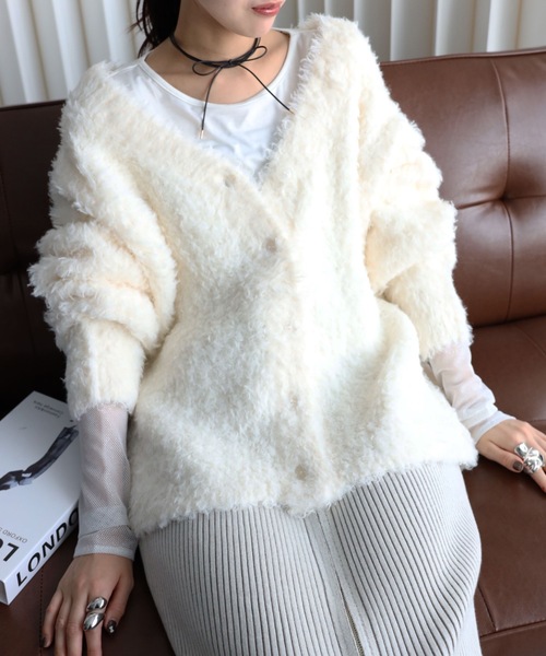 YENNA カーディガン 「ボリュームシャギー2WAYカーディガン/プル