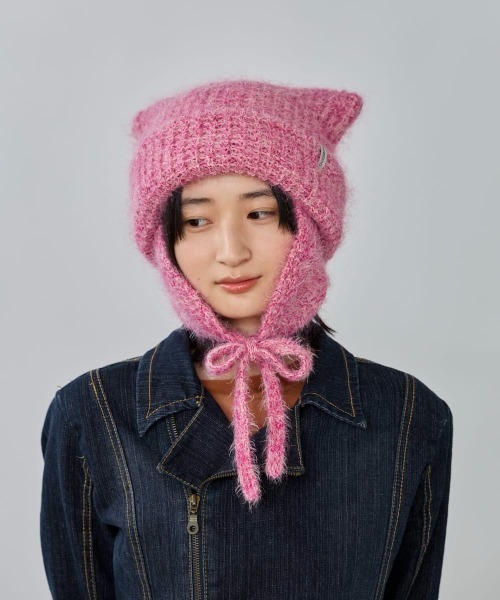 override（オーバーライド） ニット帽 ニットキャップ KNIT FLUFFY CAT