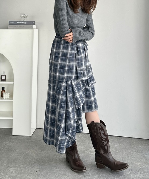 mily bilet スカート 「mily bilet」旬のレイヤード風スタイルが