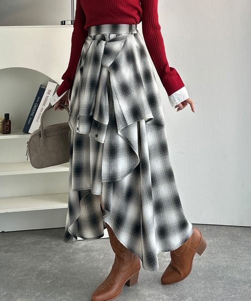 mily bilet スカート 「mily bilet」旬のレイヤード風スタイルが  