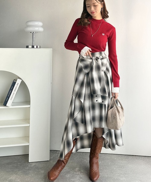 mily bilet スカート 「mily bilet」旬のレイヤード風スタイルが