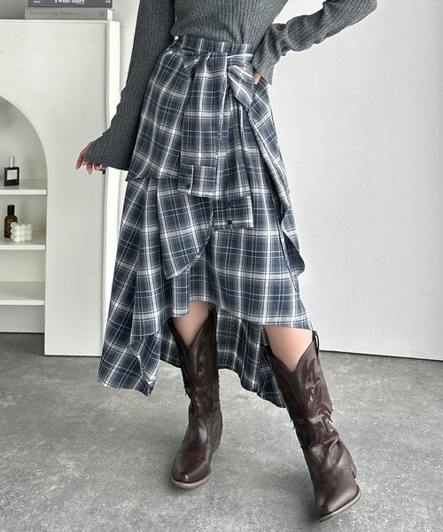mily bilet スカート 「mily bilet」旬のレイヤード風スタイルが