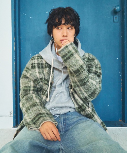 Elanque カーディガン checked cardigan / チェックカーディガン 