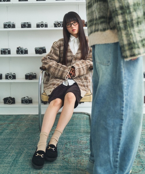 Elanque カーディガン checked cardigan / チェックカーディガン 