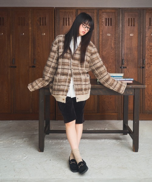 Elanque カーディガン checked cardigan / チェックカーディガン 