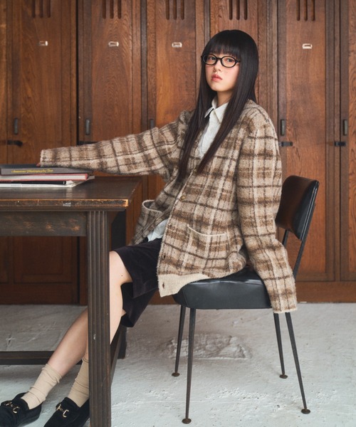 Elanque カーディガン checked cardigan / チェックカーディガン 