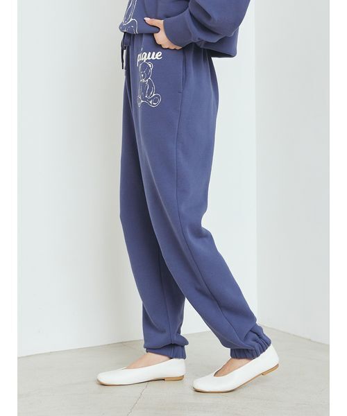 パジャマ ルームウェア 「UNISEX」裏毛ワンポイントロングパンツ レディース | gelato pique | 06