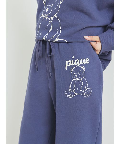 パジャマ ルームウェア 「UNISEX」裏毛ワンポイントロングパンツ レディース | gelato pique | 07