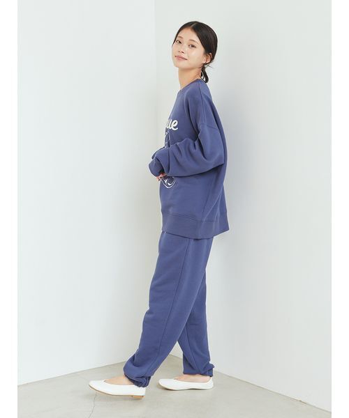 パジャマ ルームウェア 「UNISEX」裏毛ワンポイントロングパンツ レディース | gelato pique | 09