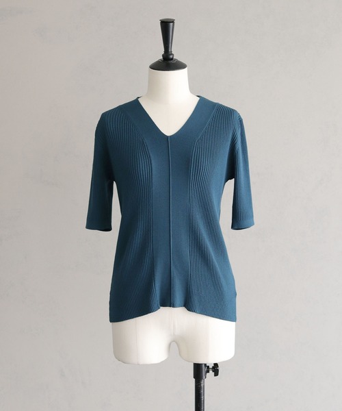 「cheriella」 半袖ニット M チャコールグレー レディース_画像2