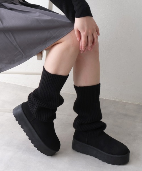ブラック 厚底 ムートンブーツ 2025年新色追加】厚底ムートンブーツ ｜靴・レディースシューズの通販