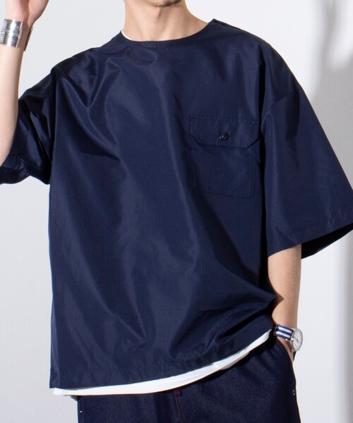 「TAION」 半袖シャツ M ブラウン メンズ_画像4