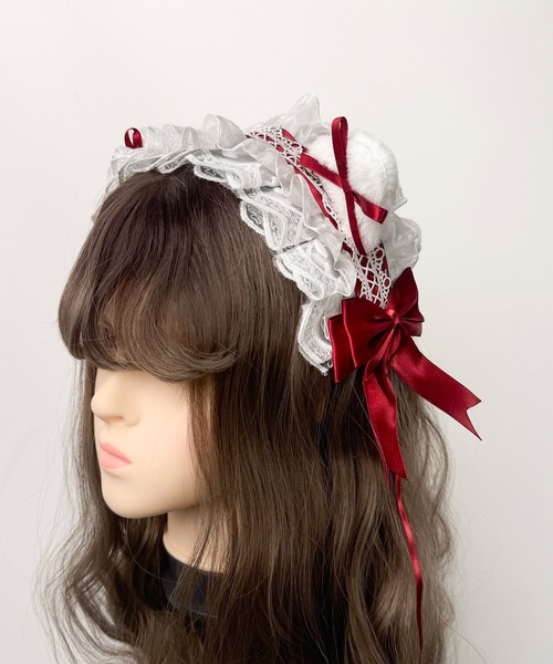 MAISON SELECT 9C38 3way 猫耳付き リボンヘッドドレス : ZOZOTOWN 