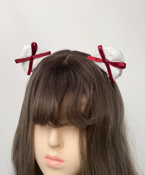 MAISON SELECT 9C38 3way 猫耳付き リボンヘッドドレス : ZOZOTOWN