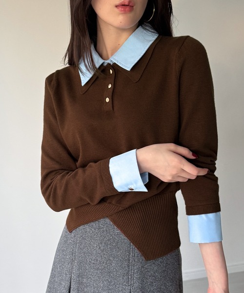 イネラ ボアシェイプニットトップス INella（イネラ）の「【INella(イネラ)】ボアシェイプニットトップス