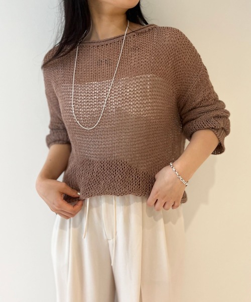 「BABYLONE」 長袖ニット フリー ブラウン レディース_画像3