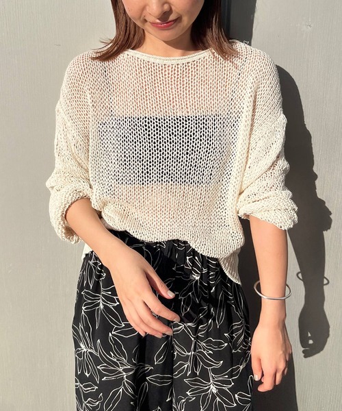 「BABYLONE」 長袖ニット フリー ブラウン レディース_画像5