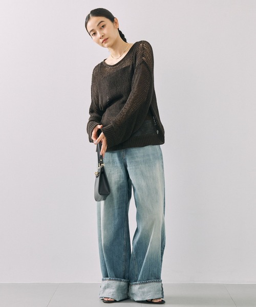 「BABYLONE」 長袖ニット フリー ブラウン レディース_画像7