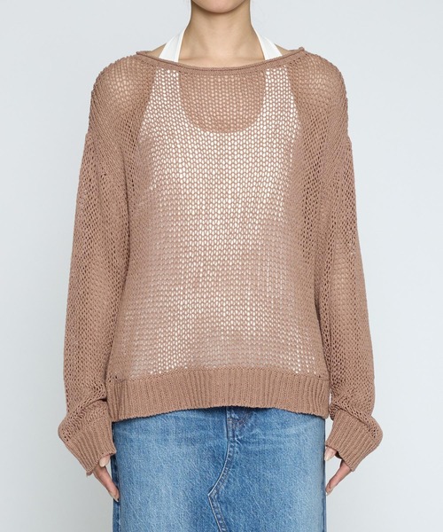 「BABYLONE」 長袖ニット フリー ブラウン レディース_画像8