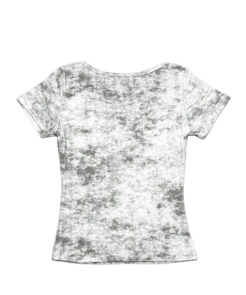「XU」 半袖Tシャツ ONE SIZE ホワイト×グレー レディース_画像3