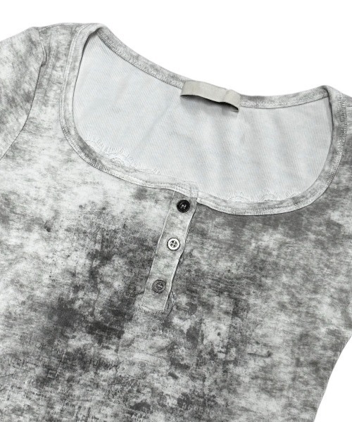 「XU」 半袖Tシャツ ONE SIZE ホワイト×グレー レディース_画像4