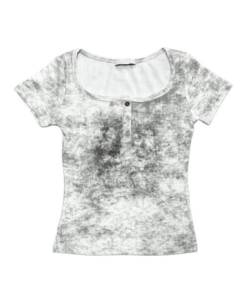 「XU」 半袖Tシャツ ONE SIZE ホワイト×グレー レディース_画像8