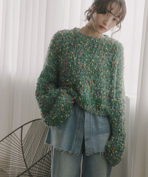 お値下げ！nowos オーバーサイズミックスニット2019AW 210nouve（トゥージュヌーヴ） ニット セーター ミックスカラー