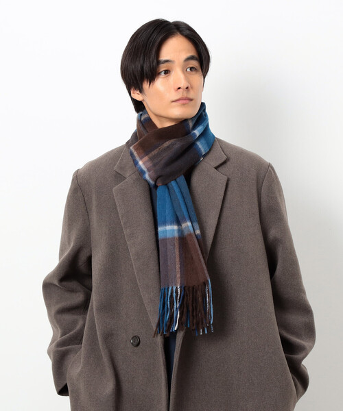 COMME CA ISM（コムサイズム） マフラー ファインウール チェック柄