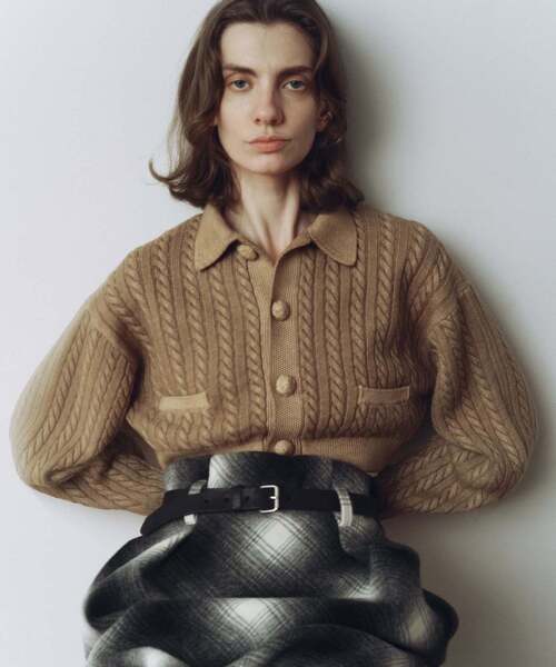 CURRENTAGE カーディガン 「CURRENTAGE/カレンテージ」Cable short