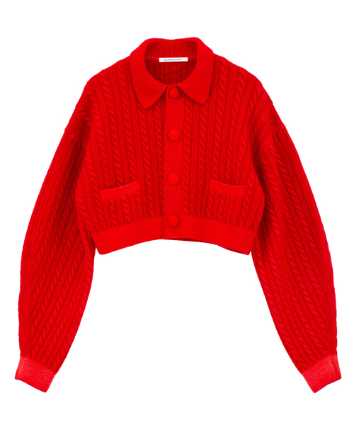 CURRENTAGE カーディガン 「CURRENTAGE/カレンテージ」Cable short