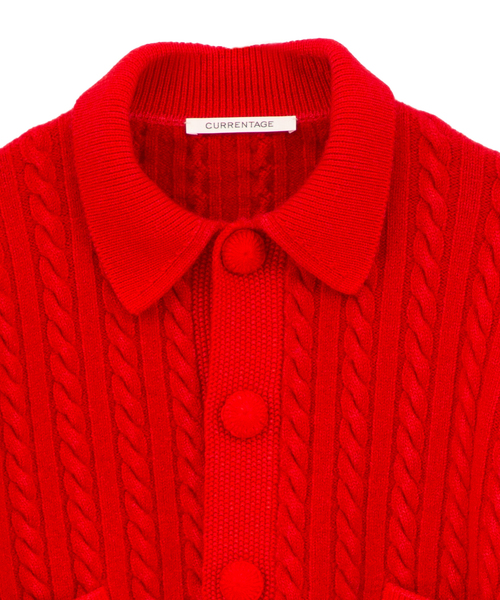 【美品】CURRENTAGE カレンテージ カーディガン カギ編み クロップド丈 CURRENTAGE カーディガン 「CURRENTAGE/カレンテージ」Cable short