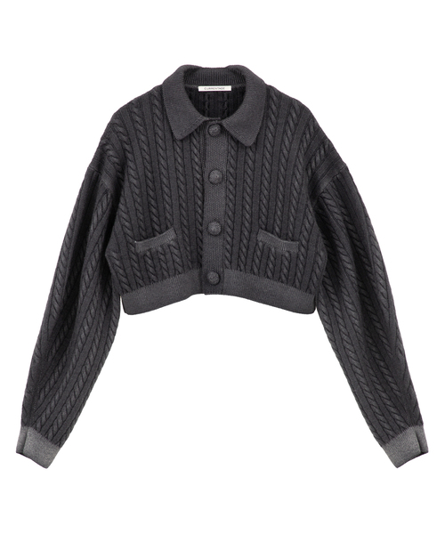 CURRENTAGE カーディガン 「CURRENTAGE/カレンテージ」Cable short