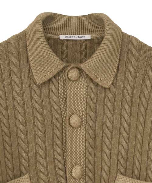 CURRENTAGE カーディガン 「CURRENTAGE/カレンテージ」Cable short