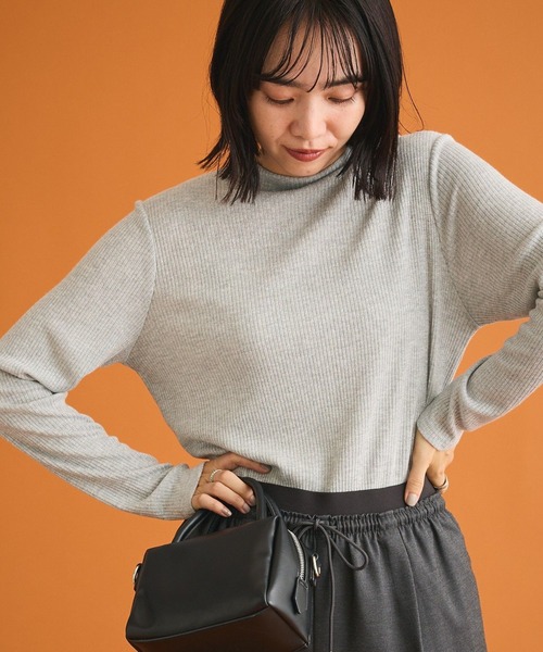 Green Parks（グリーンパークス） tシャツ in ラメリブハイネックプル