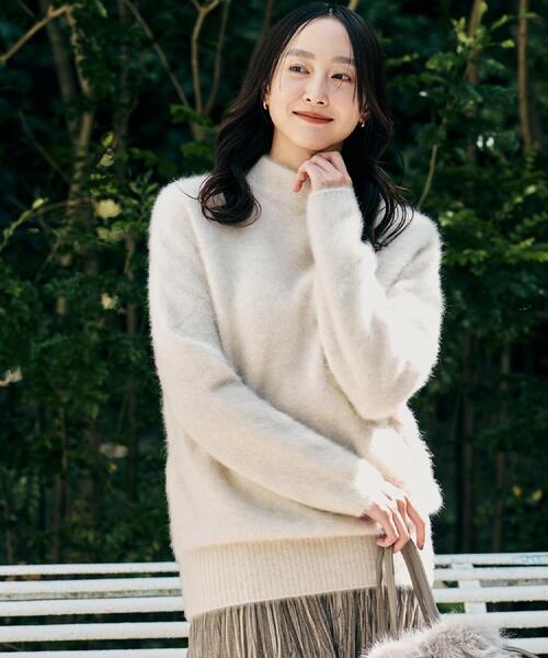 アンタイトル（UNTITLED）/【大人な品格ふわふわニット】フォックスカシミヤ衿付きカーディガン UNTITLED（アンタイトル） ニット セーター 「大人な品格/ふわふわ