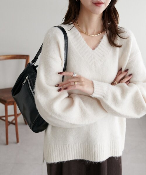 Discoat（ディスコート） ニット セーター ブラッシング深Vプル