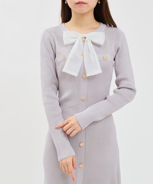 「ASTORIA ODIER」 ニットワンピース LARGE ラベンダー レディース_画像7