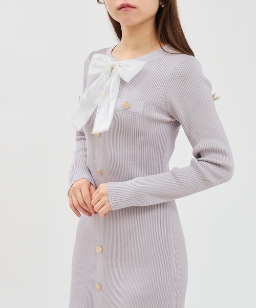 「ASTORIA ODIER」 ニットワンピース LARGE ラベンダー レディース_画像8