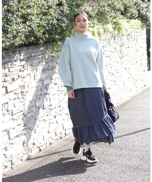 「H.A.K」 スウェットカットソー FREE ネイビー レディース_画像2