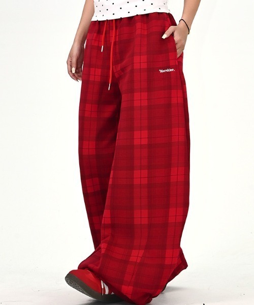 パンツ Red check wide pants レディース : ZOZOTOWN Yahoo!店 - 通販