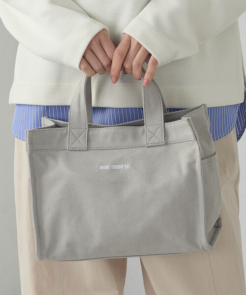 【veganview】w セール】 美品！キャンバス　スモールトート　グレー　レディース~~ handle （トートバッグ tote mini canvas ぬいぐるみ