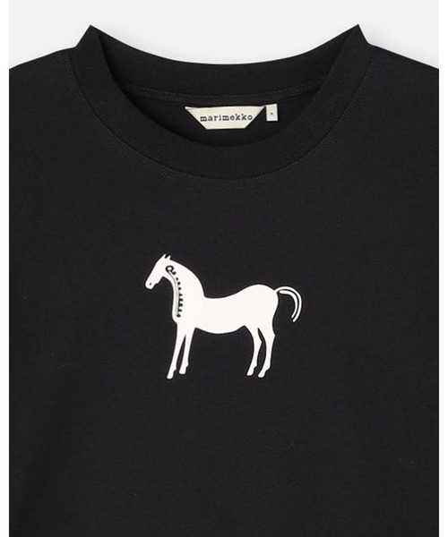 marimekko（マリメッコ） tシャツ 「kioski」 Rastit Musta Tamma