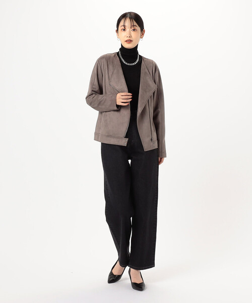 「COMME CA ISM」 ライダースジャケット MEDIUM ブラウン レディース_画像2