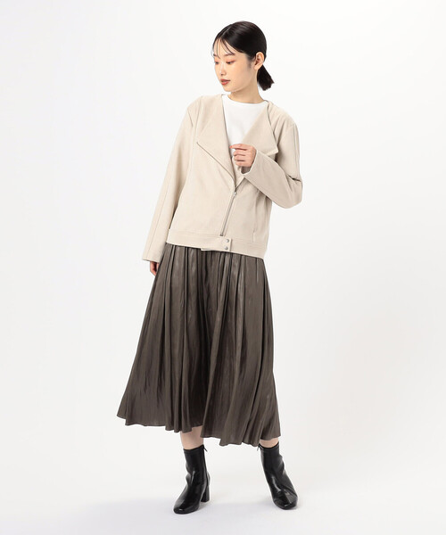 「COMME CA ISM」 ライダースジャケット MEDIUM ブラウン レディース_画像6