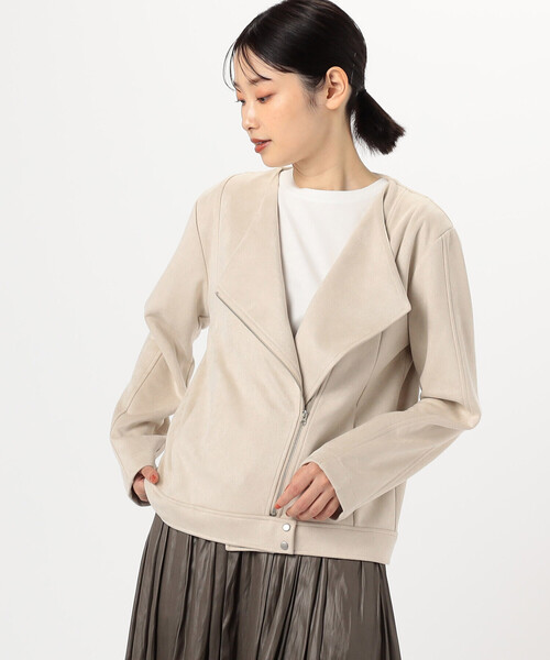 「COMME CA ISM」 ライダースジャケット MEDIUM ブラウン レディース_画像7