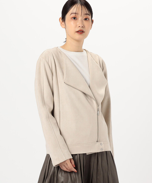 「COMME CA ISM」 ライダースジャケット MEDIUM ブラウン レディース_画像8