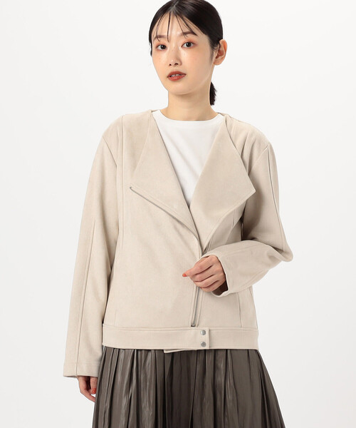「COMME CA ISM」 ライダースジャケット MEDIUM ブラウン レディース_画像9