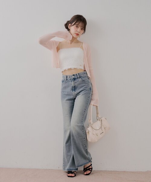 Chico（チコ） カップ付き キャミソール カップ付きレースベアチューブ